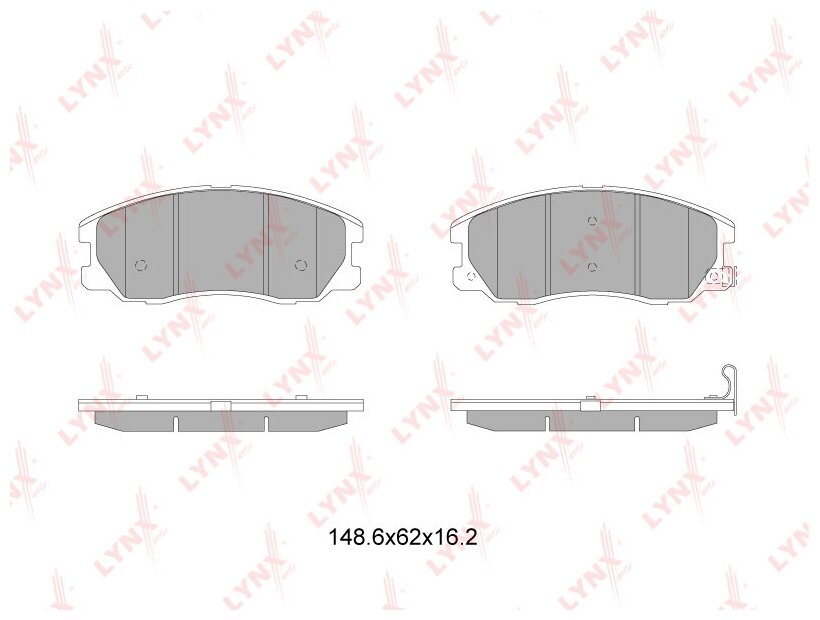 Колодки тормозные дисковые перед LYNXauto BD-1816
