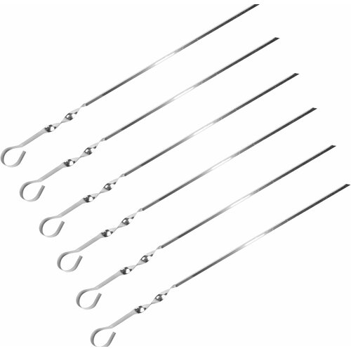 Набор шампуров 45 см 6 шт универсальные цвет серебристый высококлассная сталь гладкая поверхность очень легко очищается Данный комплект поможет Вам приготовить шашлык сосиски овощи и тд 740₽