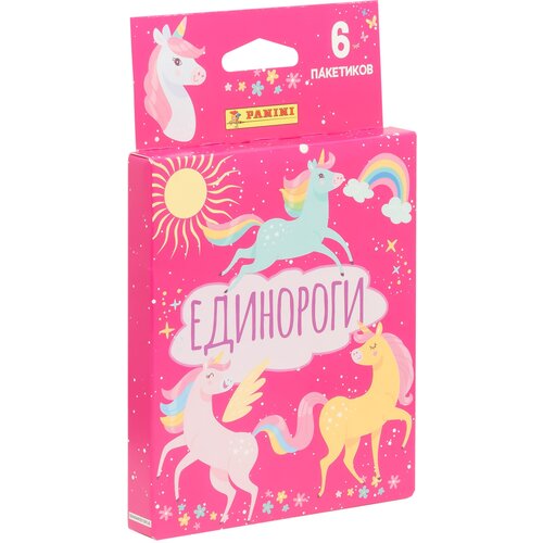 Panini Блистер Единороги (набор из 6 пакетиков наклеек), разноцветный, 24 шт., 6уп. panini блистер с наклейками гарри поттер год в хогвартсе 6 пакетиков и 4 карточки бежевый 30 шт 1 шт