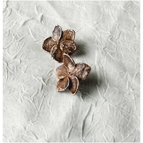 Медные серьги Цветы гортензии