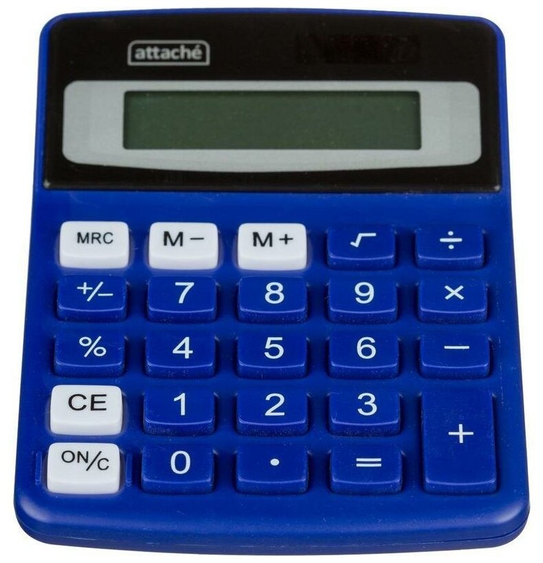 Калькулятор настольный Attache компактный, 8-ми разрядный, синий