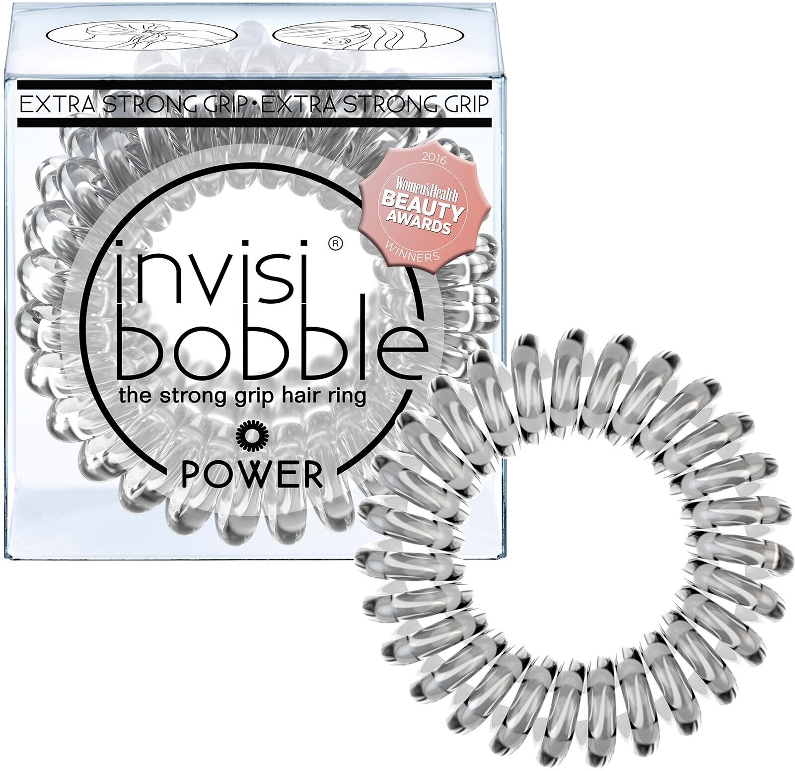 Invisibobble Резинка-браслет для волос Crystal Clear, с подвесом, 3 шт (Invisibobble, ) - фото №1