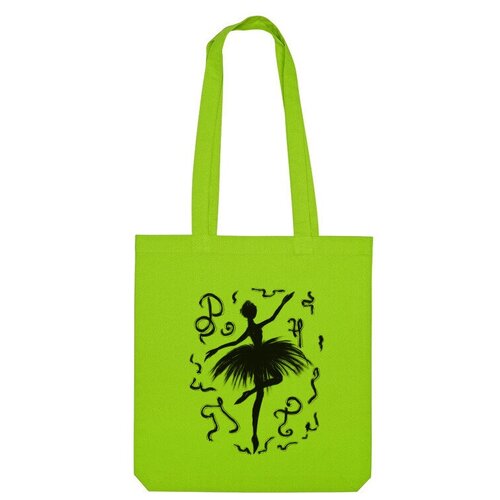 сумка балерина абстракция зеленое яблоко Сумка шоппер Us Basic, зеленый