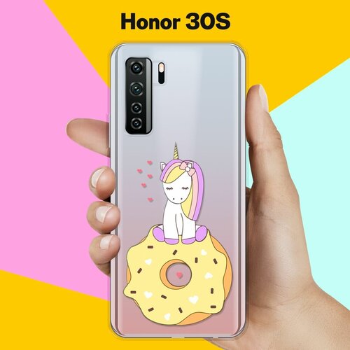 Силиконовый чехол Единорог на пончике на Honor 30s силиконовый чехол единорог на пончике на honor 8a