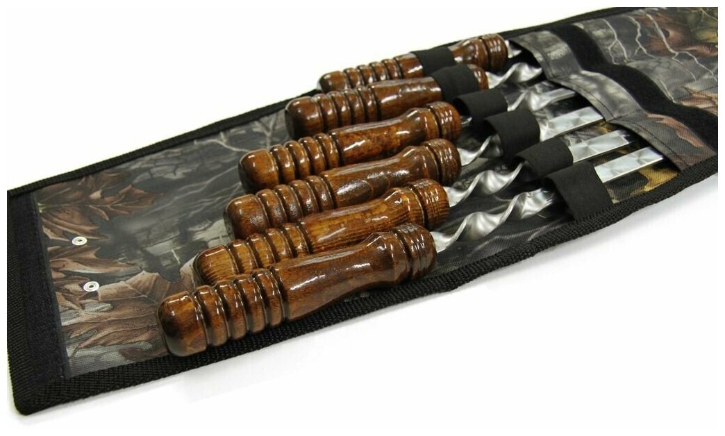 Набор шампуров с деревянной ручкой в чехле "Кебаб" - фотография № 7