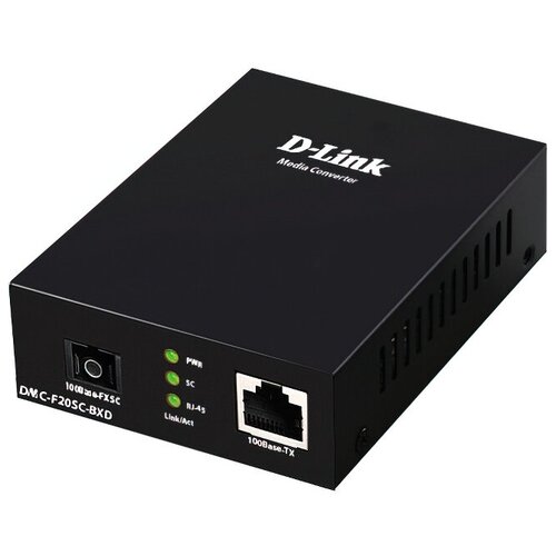 Медиаконвертер D-Link DMC-F20SC-BXD, RJ-45x100 Мбит/с, SCx100 Мбит/с, 20 км (DMC-F20SC-BXD/B1A)