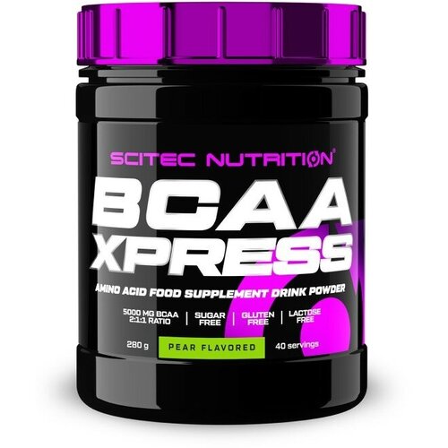 фото Аминокислоты всаа 2:1:1 scitec nutrition bcaa xpress, 5000 мг в порции, порошок, 280 г, груша