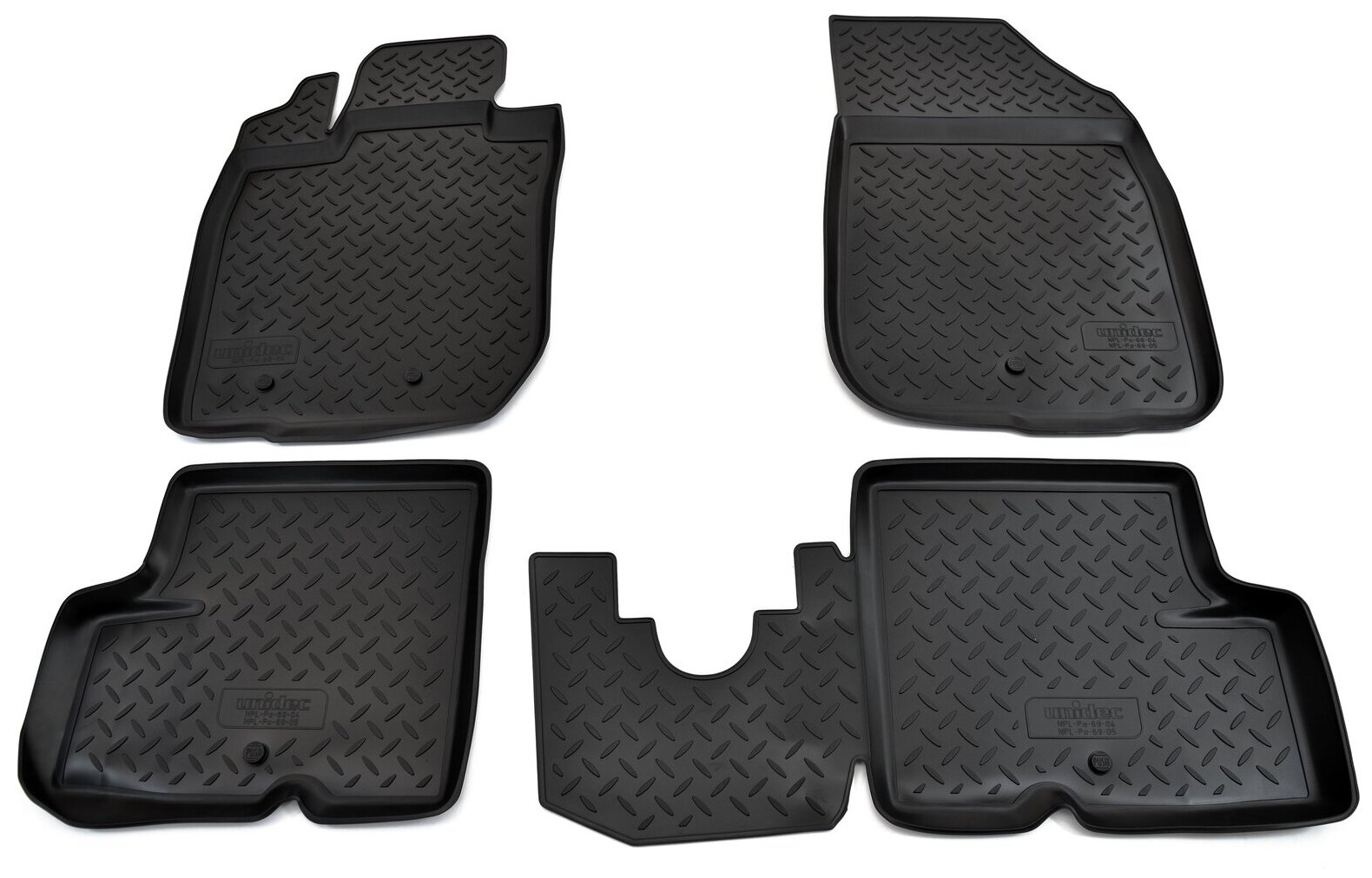 Коврики в салон автомобиля Norplast для Nissan Terrano (4WD) (2014)\ Renault Duster (4WD) (2011) NPL-Po-69-04 черный