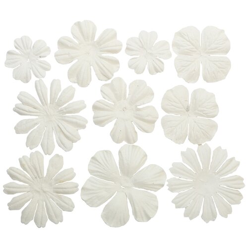 фото Scb3003 набор цветочков из шелковичной бумаги, упак./10 шт. (11 белый) scrapberry's