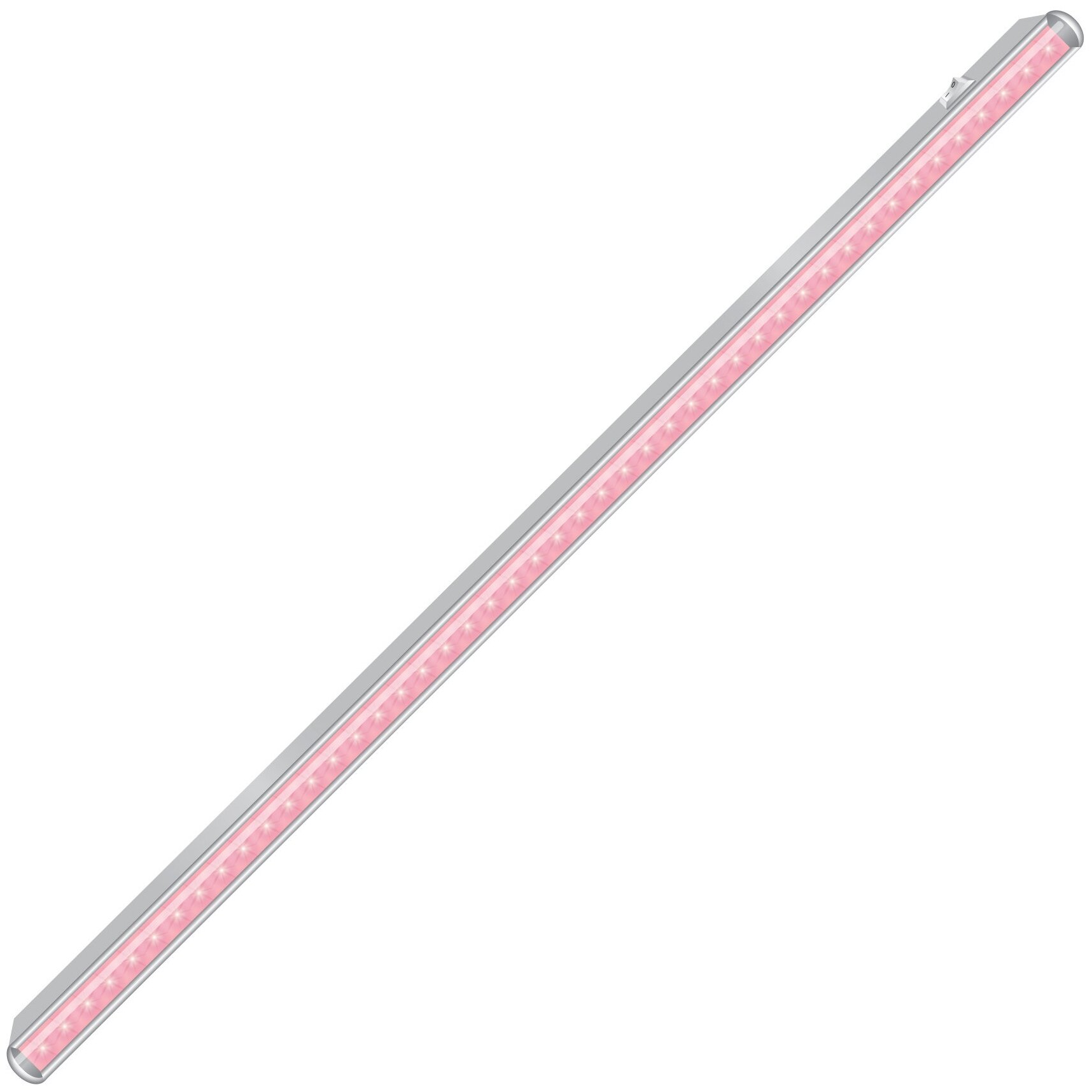 Фитосветильник линейный светодиодный Ecotec 572 мм 9 Вт туба для рассады красно-синий спектр розовый свет