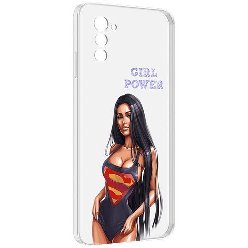 Чехол MyPads Девушка-супермен женский для UleFone Note 12 / Note 12P задняя-панель-накладка-бампер