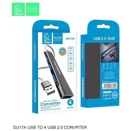 USB-хаб Denmen DU17a 4 порта 30 черный 49900₽