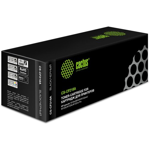 Картридж Cactus CS-CF218A черный 1400 страниц совместимый для LJ M104 M132 630₽
