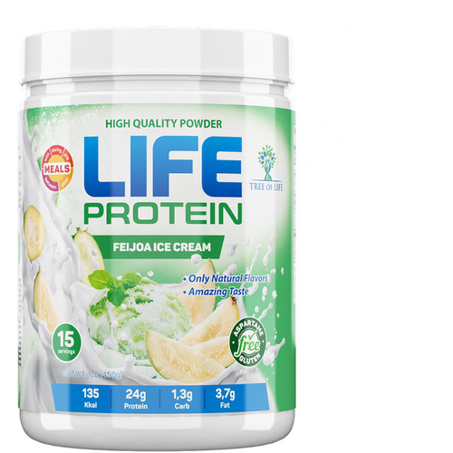 tree of life life whey protein 454 г pistachio ice cream Tree of Life LIFE Protein 450 г Feijoa Ice Cream