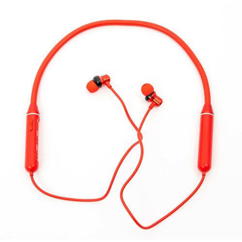 Наушники беспроводные для спорта для бега магнитные с микрофоном красные 95000₽