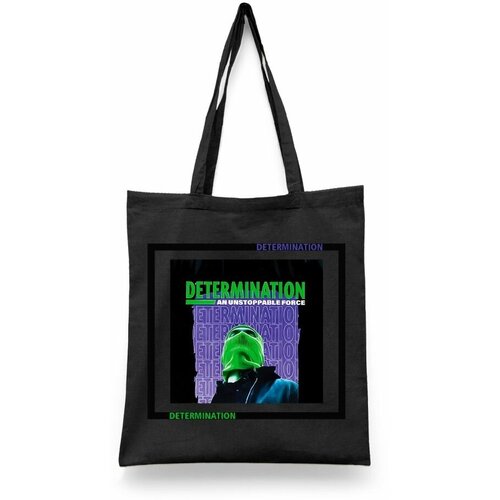 фото Сумка-шоппер унисекс каждому своё "determination/искусство/арт" черная