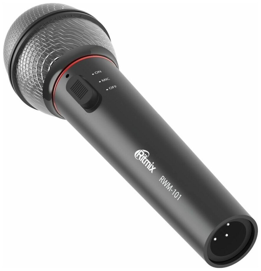 Микрофон Ritmix RWM-101, 100-10000 Гц, штекер 6.3 мм, чёрный