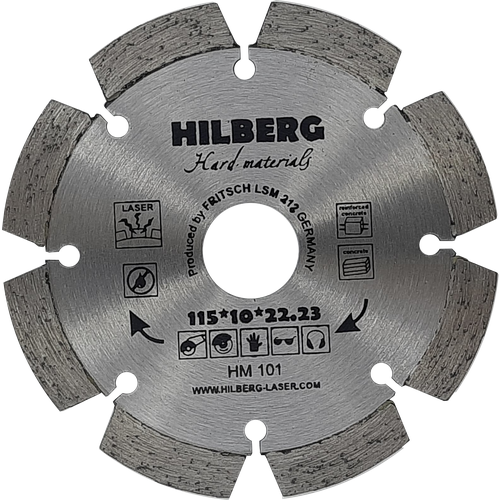 Диск алмазный отрезной 115*22,23 Hilberg Hard Materials Лазер HM101 диск алмазный hilberg 600 25 4 hard materials лазер hm113 hm113