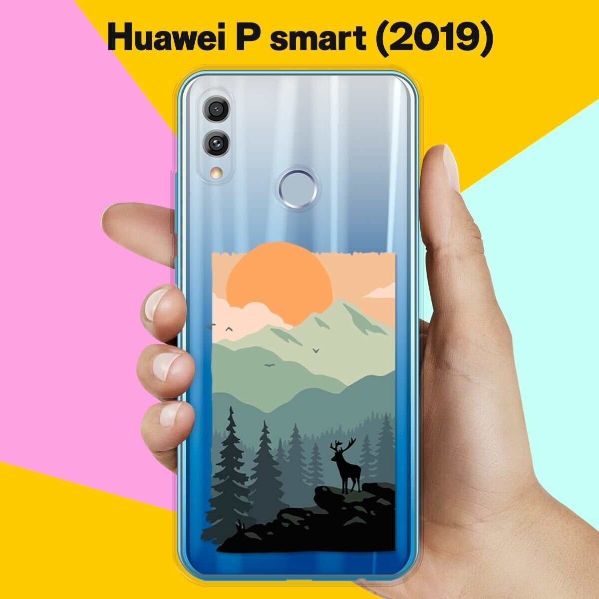 Силиконовый чехол Горы и лес на Huawei P Smart (2019)