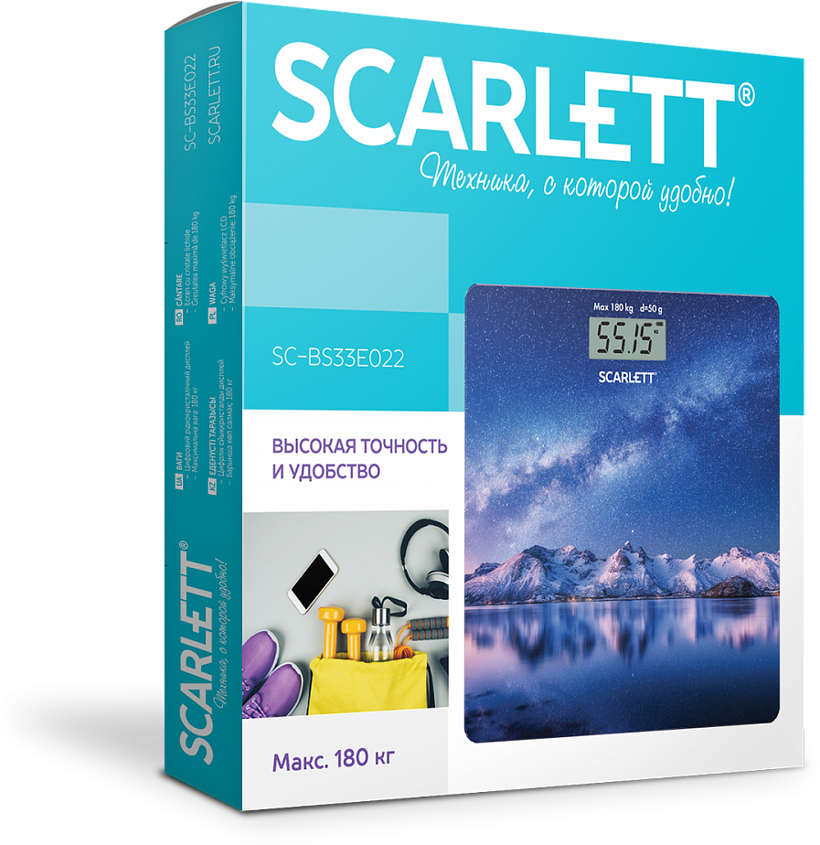 Весы напольные SCARLETT SC-BS33E022 рисунок (электронные,180кг) - фотография № 2