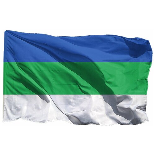 Флаг Республики Коми на флажной сетке, 70х105 см - для флагштока