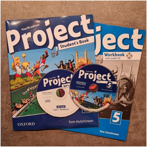 Комплект Project English 5: Student's Book and Workbook (учебник и рабочая тетрадь, 2 книги) + CD-диски. 4 Fourth edition