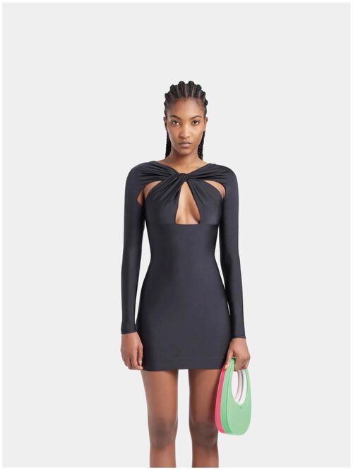 Женское платье Coperni Twisted Cut-Out Jersey Dress, черный, XS