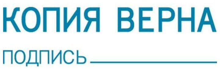 Штамп стандартный готовый "Копия верна Подпись___________" 38 х 14 deVENTE прямоугольный