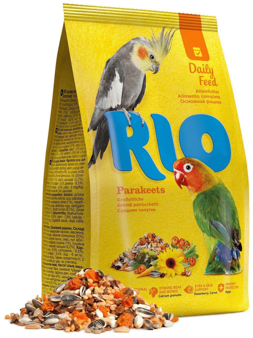 Rio Рио Корм для средних попугаев. Основной рацион 500гр.