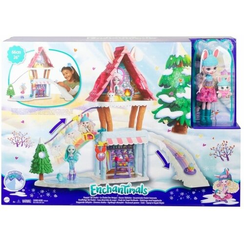 Игровой набор Enchantimals Снежная долина Шале в горах с куклой и питомцем / GJX50