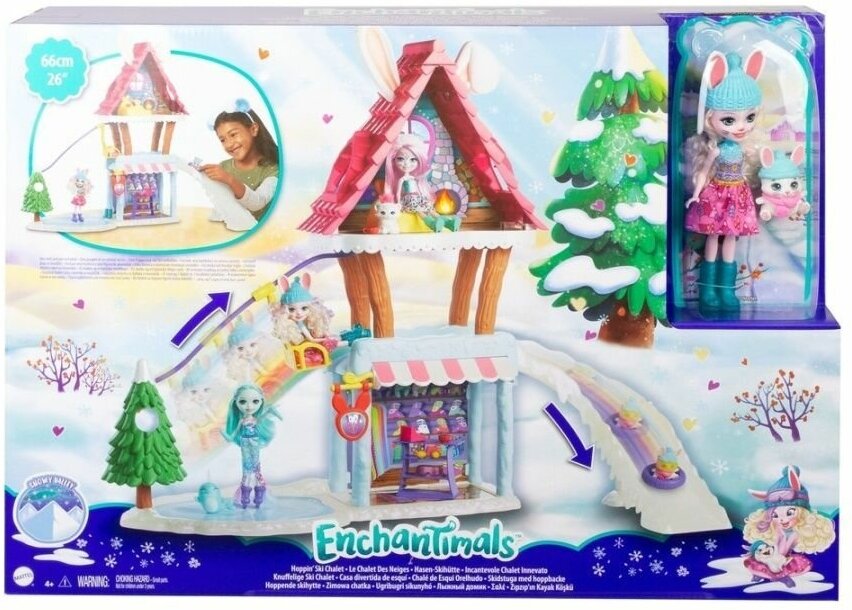 Игровой набор Enchantimals Снежная долина Шале в горах с куклой и питомцем / GJX50