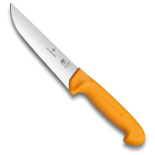 Нож кухонный Victorinox Swibo (5.8421.18) стальной разделочный для мяса лезв.180мм прямая заточка желтый