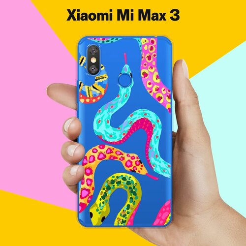 Силиконовый чехол на Xiaomi Mi Max 3 Змеи / для Сяоми Ми Макс 3 силиконовый чехол на xiaomi mi max 3 сяоми ми макс 3 акварельные бабочки прозрачный