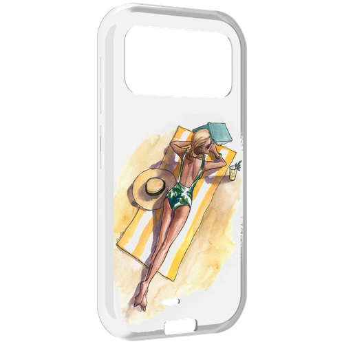 Чехол MyPads девушка на пляже женский для Oukitel F150 H2022 задняя-панель-накладка-бампер