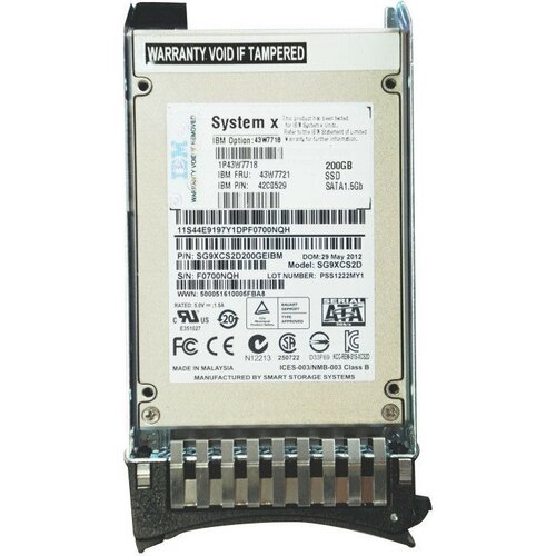 Твердотельный накопитель IBM 200 ГБ SATA 43W7720 4284300₽