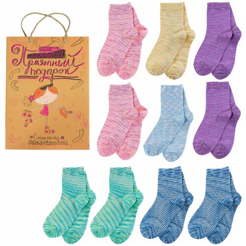 Набор для девочек из 10 пар носков LORENZline микс, размер 12-14 мультиколор  