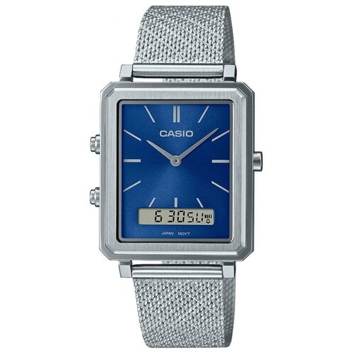 фото Наручные часы casio casio mtp-b205m-2e, серебряный, синий