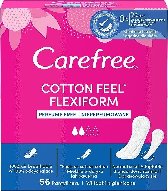 Прокладки женские ежедневные Cotton Feel Flexiform (56 шт) 2 капли, ежедневки Кефри
