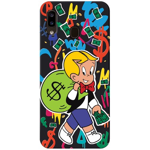 Черный силиконовый чехол MustHaveCase для Samsung Galaxy A30 Monopoly Richie Rich/Монополи Богатенький Риччи для Самсунг Галакси А30