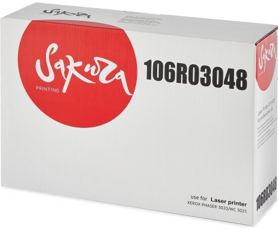 Картридж Sakura Printing Sakura 106R03048 для XEROX Phaser3020/WC3025, черный, 1500+1500 к. (2шт в упаковке)
