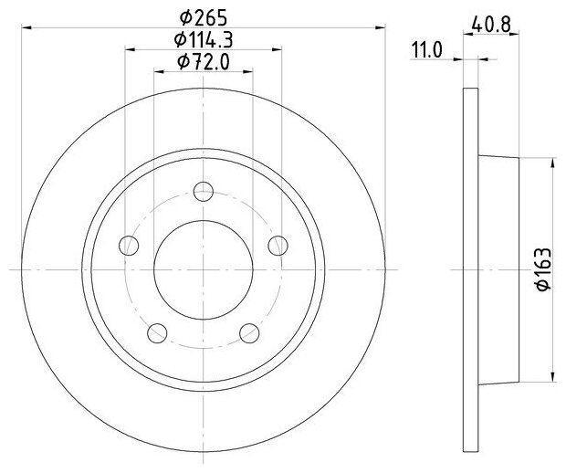 Диск тормозной зад Nisshinbo ND5008K