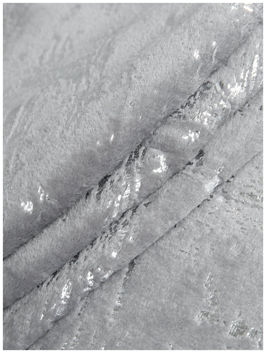 Плед TexRepublic Shick Мазки лазер (серебро) 1,5 сп. Серый - фотография № 6
