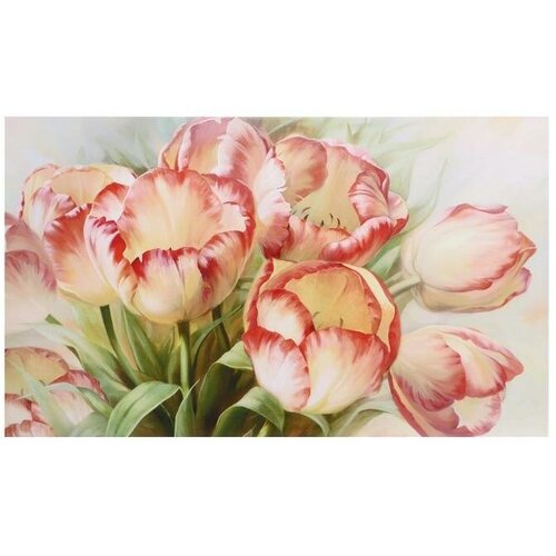 Картина на холсте "Букет тюльпанов" 60х100 см