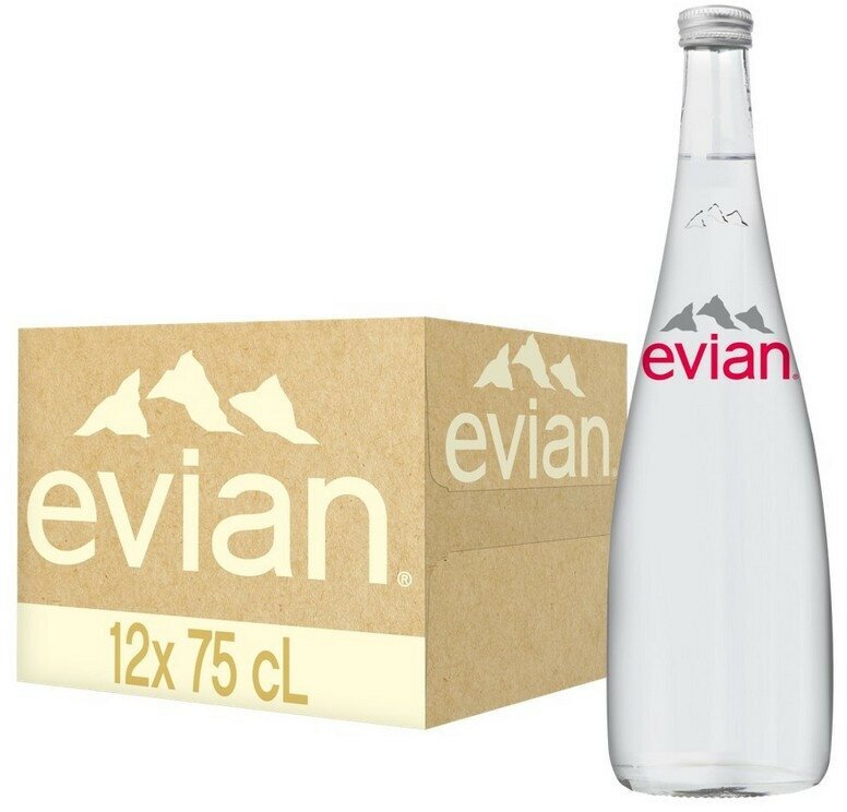 Вода минеральная Evian 0,75 л негаз. ст/бут 12шт/уп