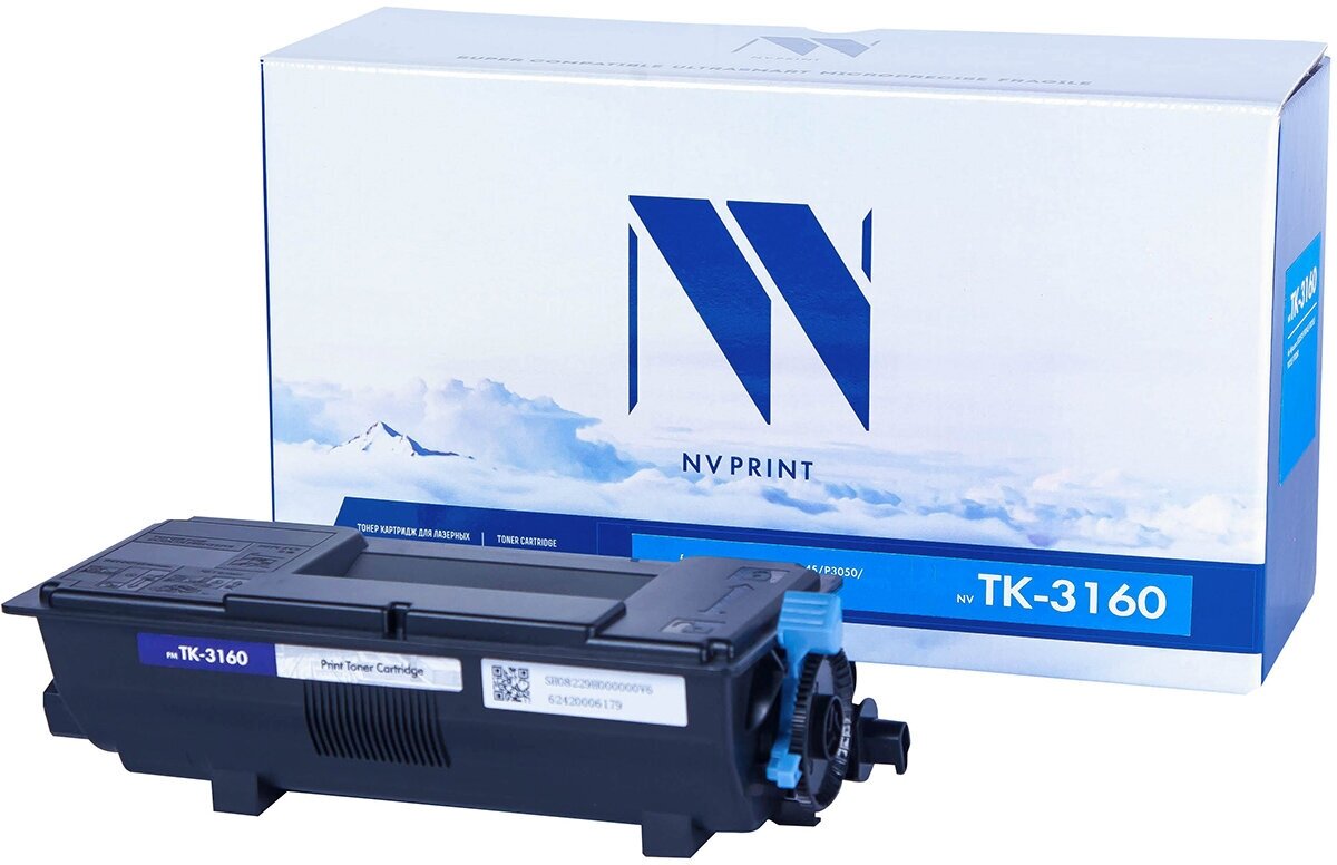 Тонер-картридж NV Print NV-TK3160NC для Kyocera ECOSYS P3045dn, 3050dn, 3055dn (без чипа) (без гарантии) (совместимый, чёрный, 12500 стр.)