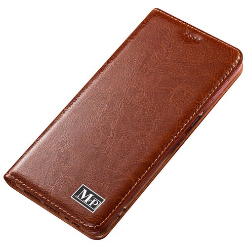 фото Чехол-книжка mypads premium для samsung galaxy m30s/ m21 sm-m215 (2020) из качественной натуральной мраморной кожи буйвола прошитый элегантной прострочкой светло-коричневый с магнитной крышкой