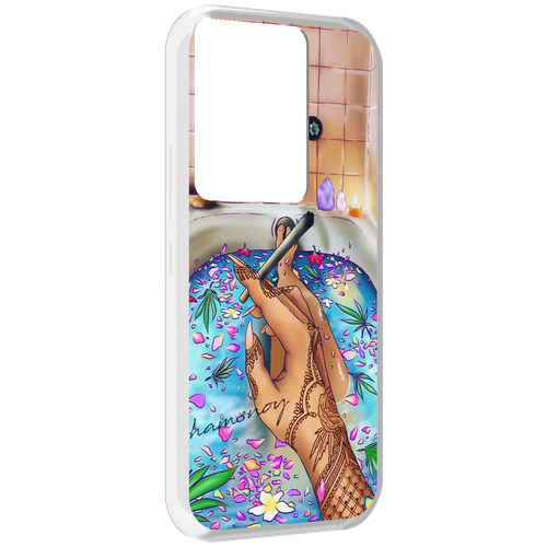 Чехол MyPads девушка в ванне женский для Itel Vision 3 Plus / Itel P38 Pro задняя-панель-накладка-бампер