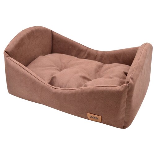 Лежанка-кроватка "Classic", искусственная замша, коричневая, №2, 56х41х25 см