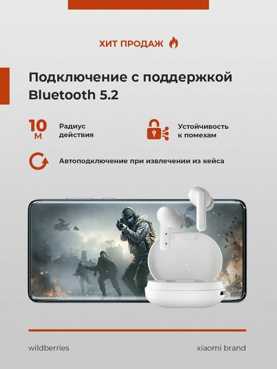 Гарнитура Xiaomi Haylou GT7, Bluetooth, вкладыши, белый - фото №9