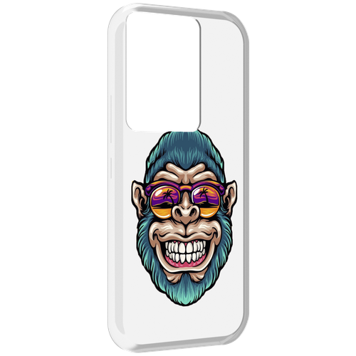 Чехол MyPads обезьяна улыбается для Itel Vision 3 Plus / Itel P38 Pro задняя-панель-накладка-бампер